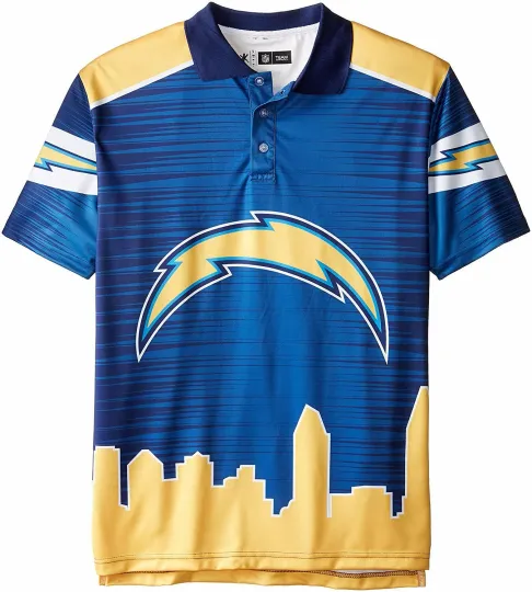 Discover Forever Collectibles San Diego Football Team Chargers Thematic Polo Shirt, Gift for Fan