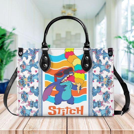 Discover Personalized Stitch Leather Handbag, Cartoon Handbag, Lilo and Stitch Crossbody Bag, Stitch Lover's Handbag, Gifts for Fan