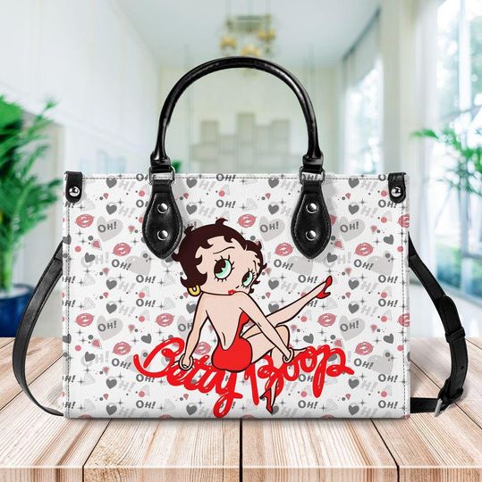 Discover Betty Boop Cartoon Women Leather Handbag, Betty Boop Wallet, Custom Leather Bag, Personalized Bag, Betty Boop Lover's Handbag, Gift For Mom