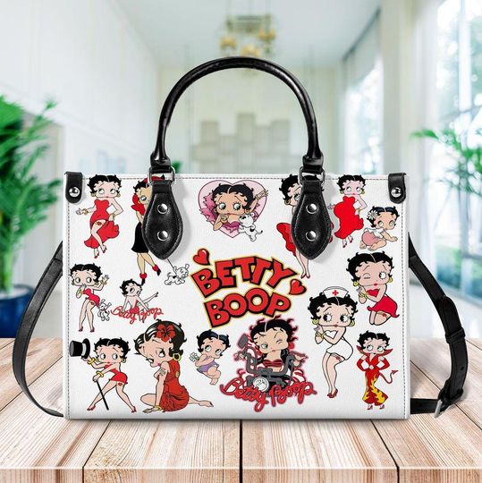 Discover Betty Boop Cartoon Women Leather Handbag, Betty Boop Wallet, Custom Leather Bag, Personalized Bag, Betty Boop Lover's Handbag, Gift For Mom