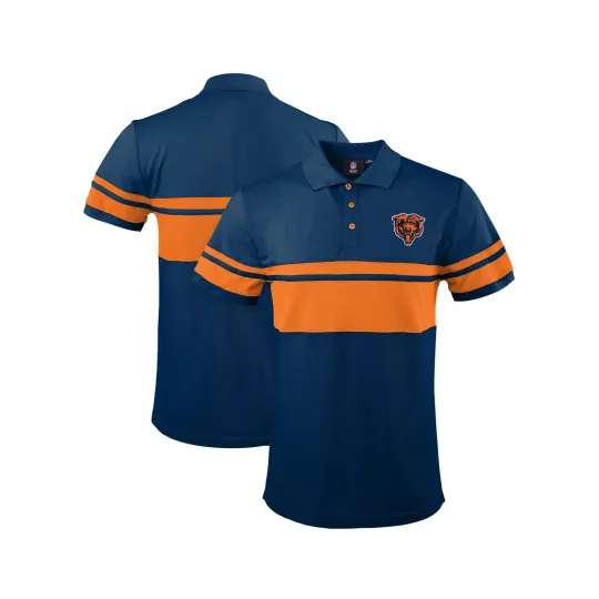 Discover Chicago Football Team Bears Stripe Polo Shirt, Gift for Fan