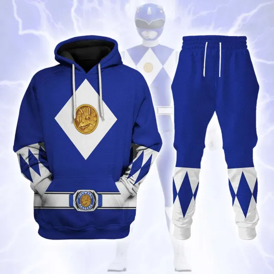 Discover Blue Ranger Mighty Morphin The Movie (1995) C1 - Hoodie Set