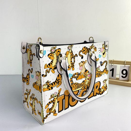 Discover Winnie The Pooh Tigger Women Leather Bag, Tigger Lover Handbag, Tigger Handbag, Tigger Lover Gifts, Personalized Bag, Custom Leather Bag