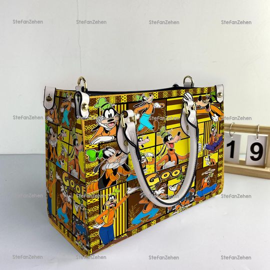 Discover Personalized Goofy Cartoon Women Leather Bag, Goofy Lover Handbag, Goofy Women Purses, Goofy Gifts