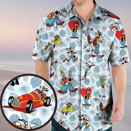 Discover Disney Mickey And Friends Goofy Be Mine Aloha Retro Hawaiian Shirt