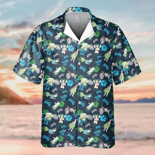 Discover Disney Lilo And Stitch Funny Stitch Aloha Summer Black Hawaiian Shirt
