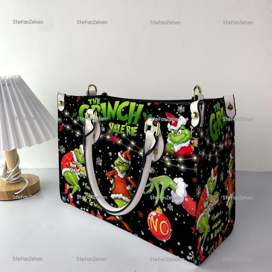 The funny character Christmas Women Leather Bag, funny character Lover Handbag, Christmas Gifts