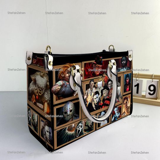 Halloween Horror Movie Women Leather Bag, Horror Handbag, Horror Lover Handbag, Halloween Gifts