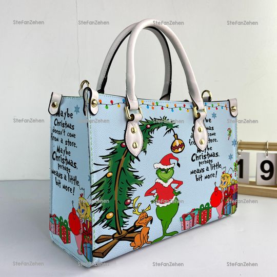 Discover The funny character Christmas Women Leather Bag, funny character Lover Handbag, funny character Handbag, Personalized Bag, Custom Leather Bag, funny character Lover Gifts
