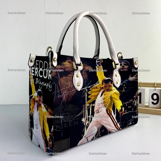 Discover Freddie Mercury Women Leather Handbag, Freddie Lover's Handbag, Freddie Women Purses, Freddie Gifts, Personalized Bag, Custom Leather Bag