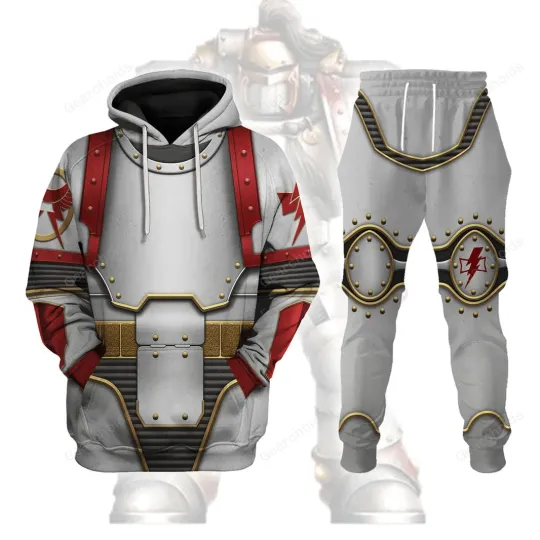 Discover White Scars In Mark III Power Armor,Costume Cosplay Hoodie Sweatshirt Sweatpants