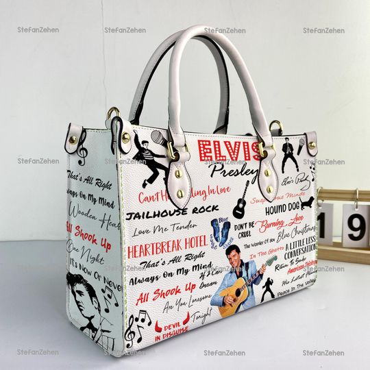 Discover Elvis Presley Women Leather Bag, Elvis Presley Lovers Handbag, Elvis Women Purses, King of Rock n Roll, Personalized Bag, Custom Leather Bag