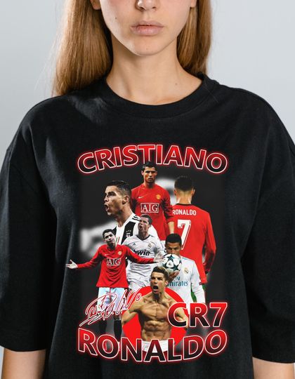Discover Retro Cristiano Ronaldo Soccer T-Shirt