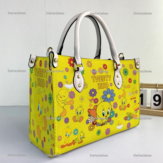 Discover Tweety Bird Cartoon Women Leather Bag, Tweety  Handbag, Tweety Lovers Gifts
