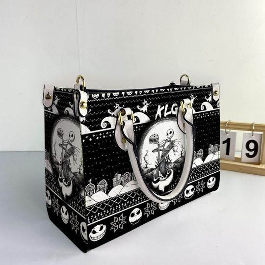 Jack and Sally The Nightmare Before Christmas Women Leather Bag, Nightmare Lover Gift