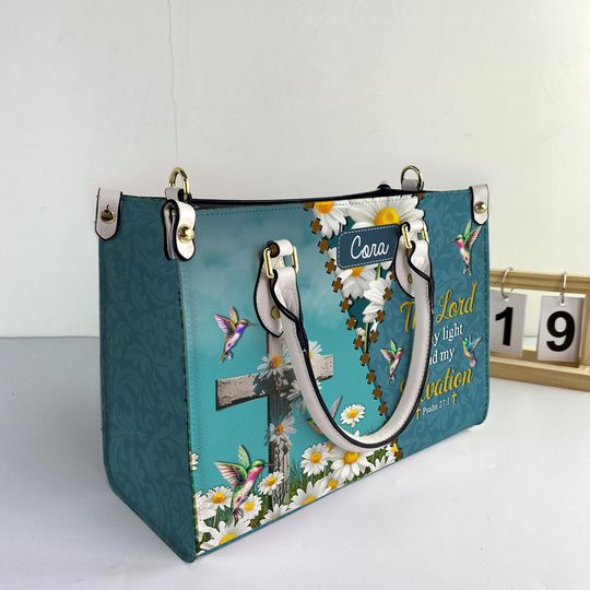 Discover Custom Jesus The Lord Is My Light Women Leather Bag, Jesus Lover Handbag