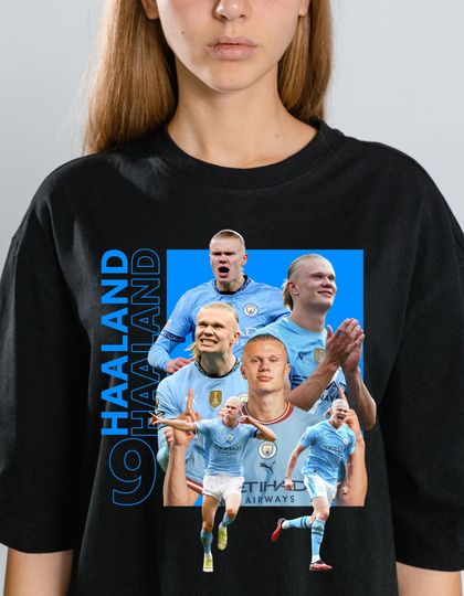 Discover Haaland Soccer Graphic Streetwear T-Shirt