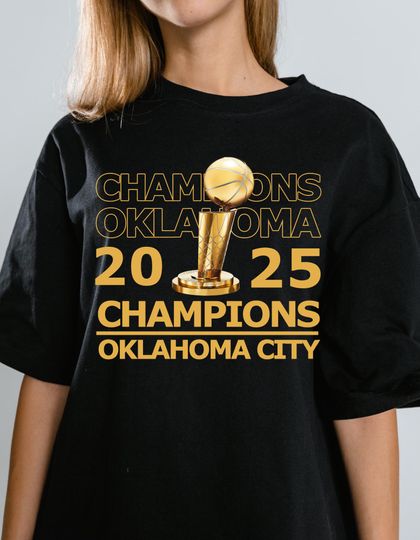 Discover Basketball Champions 2025 Oklahoma Graphic T-Shirt