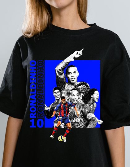 Discover Retro Ronaldinho Soccer T-Shirt 90s Graphic Design