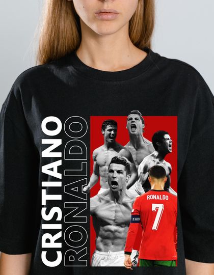 Discover Cristiano Ronaldo Soccer Graphic: PNG Digital Download for T-Shirts