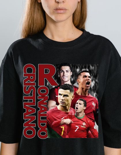 Discover Retro 90s Ronaldo Soccer T-Shirt Design: PNG Digital Download