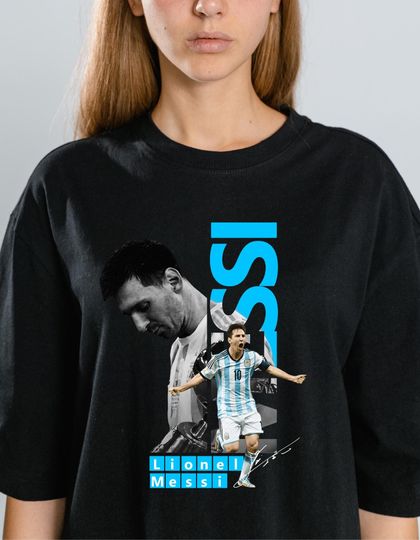 Discover Lionel Messi Soccer Graphic Tee Design: PNG Digital Download