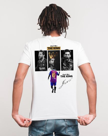 Discover Messi King Graphic Tee Design: Soccer PNG Digital Download