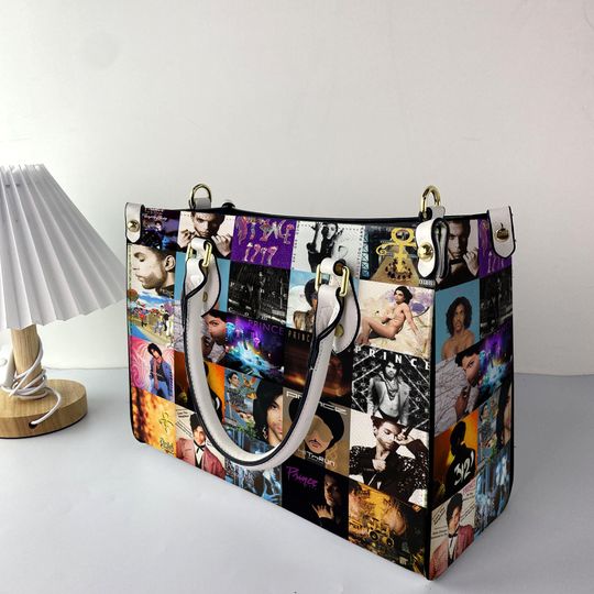 Discover Prince Pur Rain Women Leather Bag, Prince Women Purses, Prince Lover Handbag, Prince Fans Gifts, Personalized Bag, Custom Leather Bag