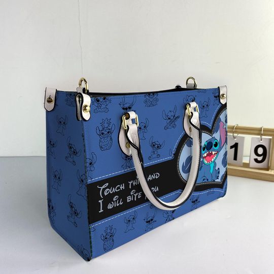 Discover Stitch Touch This I Will Bite You Women Leather Bag Handbag, Stitch Lover Handbag, Stitch Purses, Personalized Bag, Custom Leather Bag