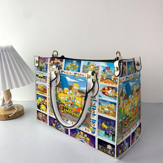 Discover The Sipmsons TV Sitcom Women Leather Bag Handbag, The Sipmsons Lover Handbag, The Sipmsons Purses, Personalized Bag, Custom Leather Bag