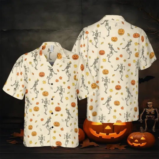 Discover Dancing Skeletons & Pumpkins Graphic Tee