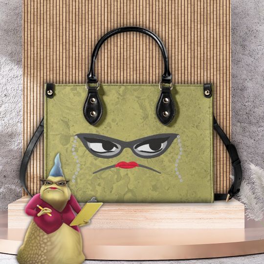 Roz "Number One" Leather Handbag, Ladies Monsters Inc. Fashion Shoulder Bag, Roz Travel Satchel