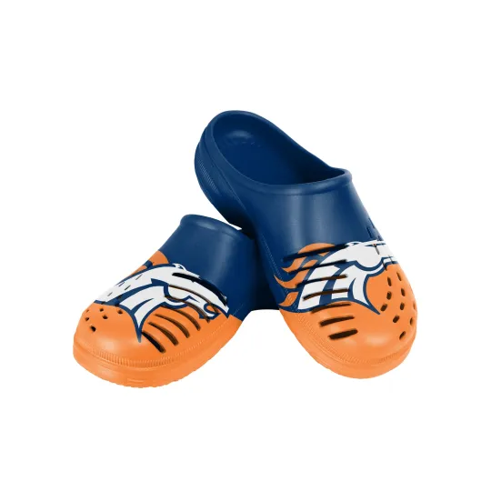 Discover FOCO football Men's Denver Broncos 2023 Colorblock Big Logo Clogs