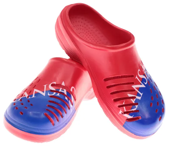 Discover FOCO NCAA Men's Kansas Jayhawks 2023 Colorblock Big Logo Clogs