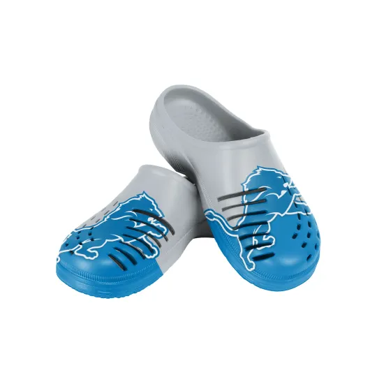 Discover FOCO football Men's Detroit Lions 2023 Colorblock Big Logo Clogs
