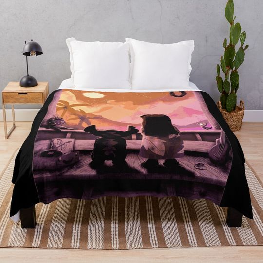 Discover Lilo and Stitch - Sunset Artwork Throw Blanket