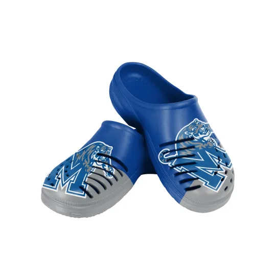 Discover FOCO NCAA Men's Memphis Tigers 2023 Colorblock Big Logo Clogs