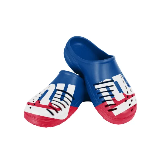 Discover FOCO football Men's New York Giants 2023 Colorblock Big Logo Clogs