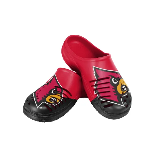 Discover FOCO NCAA Men's Louisville Cardinals 2023 Colorblock Big Logo Clogs