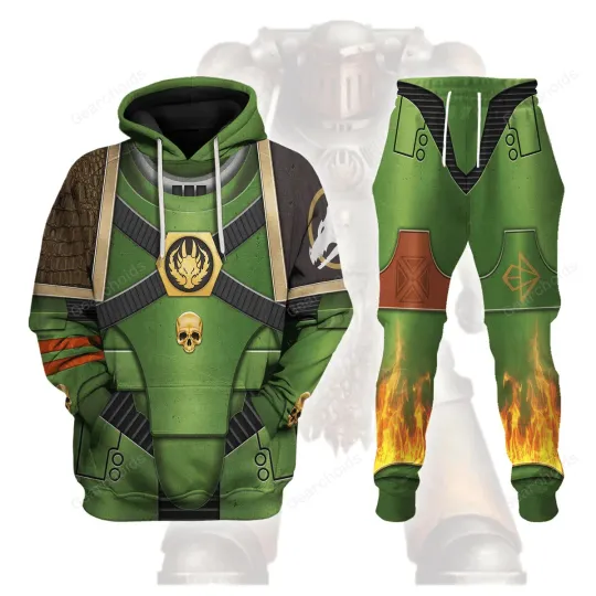 Discover Pre-Heresy Salamanders In Mark IV Maximus Power Armor - Costume Cosplay Hoodie