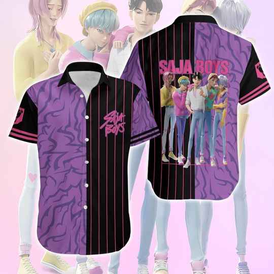 Discover Kpop Demon Hunters Saja Boys Hawaiian Shirt, Kpop Saja Boys Hawaii Shirt, Custom Demon Hunters Merch, Kpop Demon Hunters Dark Hawaii Shirt