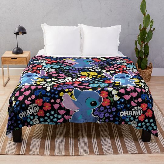 Discover Stitch flowers on Ohana Throw Blanket