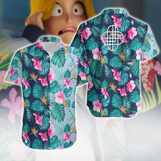 Zoey's Tropical Cosplay Hawaiian Shirt, Kpop Demon Hunters Huntrix Shirt, Zoey Floral Hawaii Shirt, Demon Hunters Costume, Kpop Lover Gift