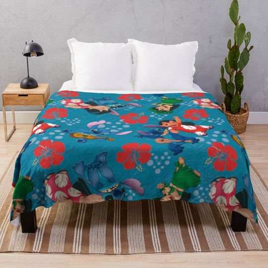 Lilo and Stitch Hawaii Tropical Throw Blanket
