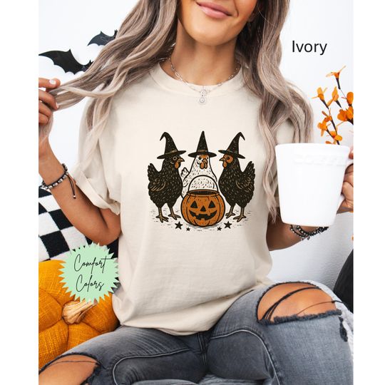 Discover Halloween Witch Chickens Shirt, Chick Or Treat Shirt, Halloween Chickens Shirt, Stay Spooky Shirt