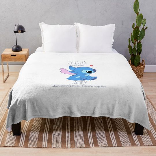Ohana means family Stitch Throw Blanket