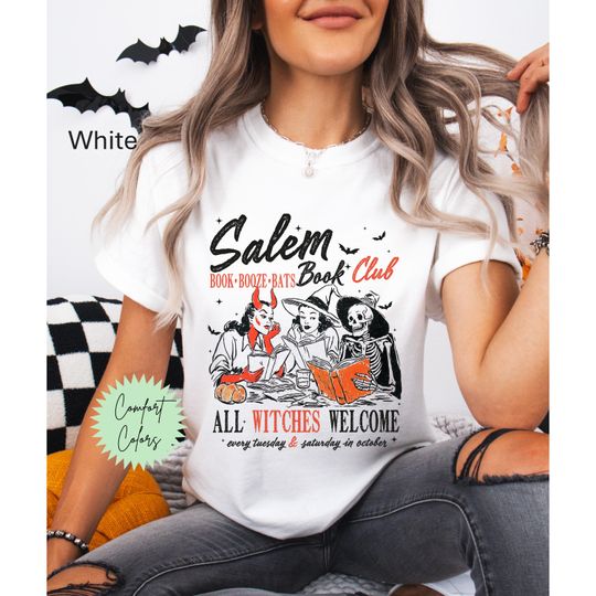Discover Witchy Book Club, Retro Witch Shirt, Salem Witch Trials, Salem 1692, Pretty Witch Shirt, Witch Trials Shirt, Hocus Pocus Shirt
