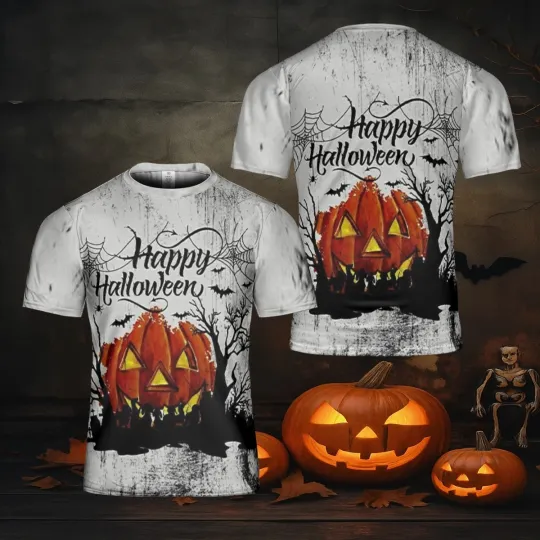 Discover Pumpkin Halloween All-Over Print T-Shirt for Party
