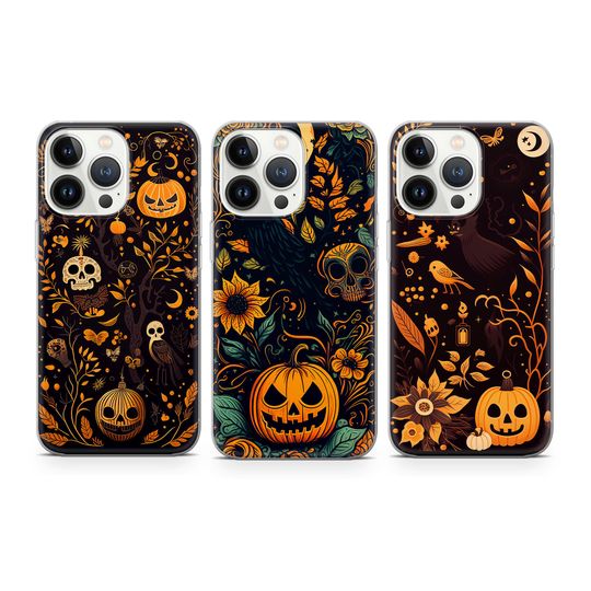 Discover Pumpkin Phone Case Halloween cover fit for iPhone 17 16 15 14 13 12 Pro Max Xr 7 8 Plus, Samsung S23 S22 S21 FE A16 A54 Note 20, Pixel 10 9