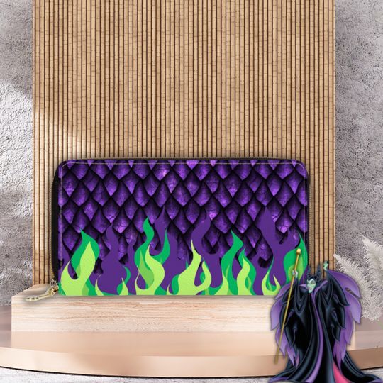 Discover Maleficent Inspired Wallet, Women's Sleeping Beauty Zipper Clutch, Small Maleficent Zipper Purse, Disney Villain Ladies Wallet